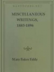 Miscellaneous Writings, 1883-1896