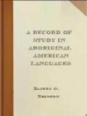 A Record of Study in Aboriginal American Languages